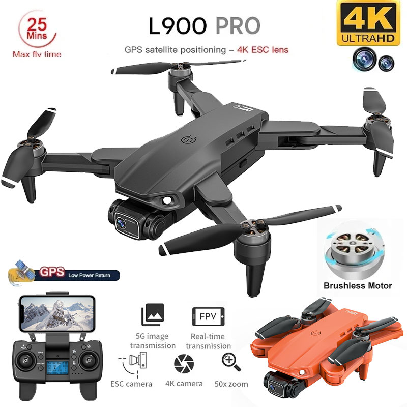 折りたたみ式ブラシレスドローンl900プロ,GPS, 4k, - Drone Camera Hd のレビューと価格