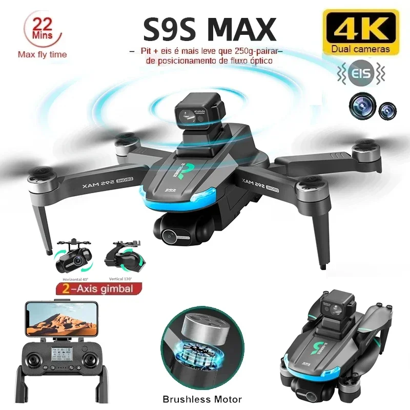 新しい S9S MAX ミニドローン 4K 2 軸 PTZ  - Drone Camera Hd のレビューと価格