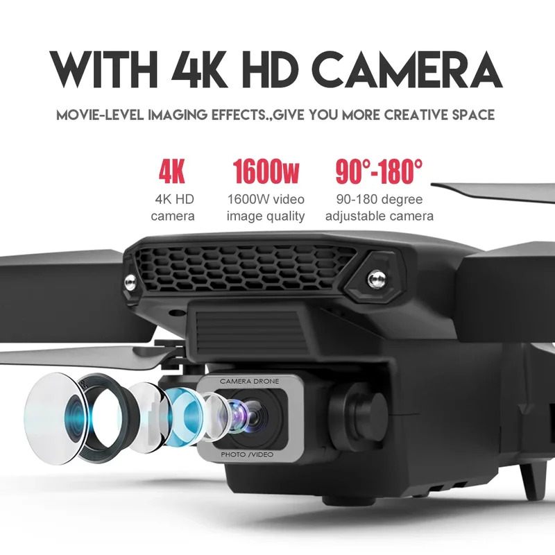 E88 Proインテリジェント折りたたみドローンは、シングル - Drone Camera Mount のレビューと価格