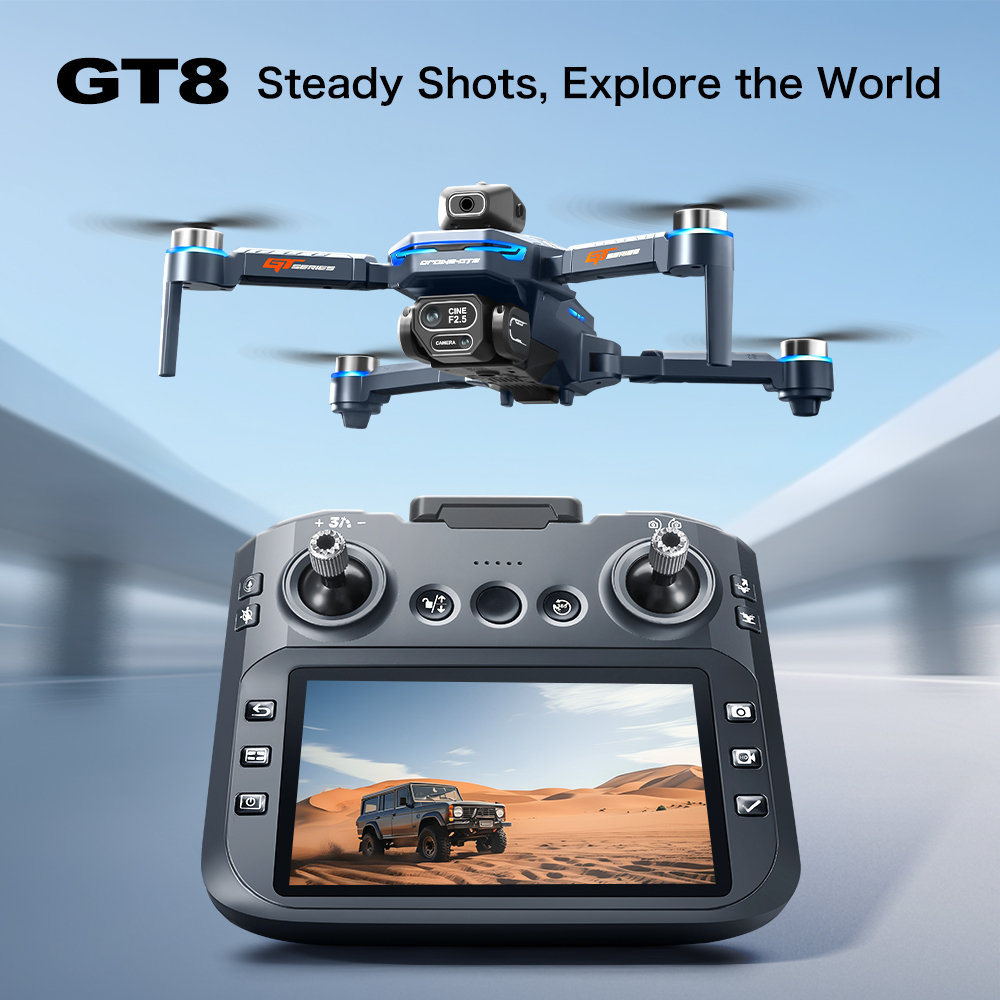 GT8 障害物回避空中ドローン – 大画面リモコン付き HD - Drone Camera Hd のレビューと価格